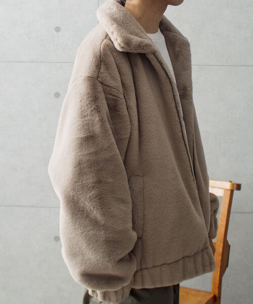 GLOSTER（グロスター）の「【GLOSTER/グロスター】フェイクファーブルゾン ビッグシルエット（その他アウター・メンズ・ブラック/ベージュ/グレー・M/L）」の19枚目の写真