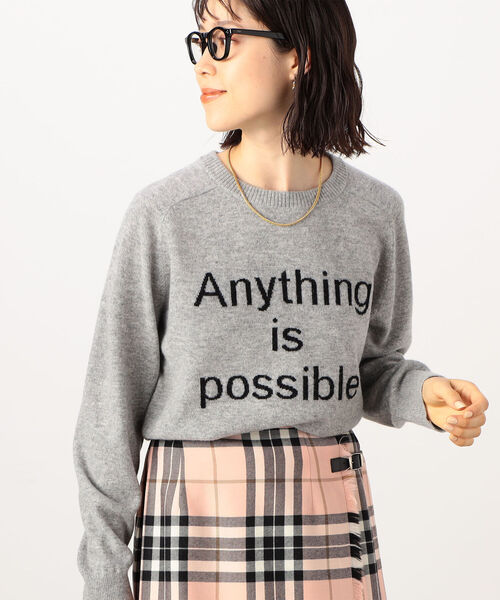 Rie Miller(リエミラー)の「ロゴニットジャガードクルーネックプルオーバーニット(ニット/セーター・レディース・ブラック/ライトグレー/ベージュ・38)」の6枚目の写真