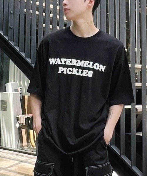 Figments(フィグメンツ)の「WATERMELON Tシャツ(Tシャツ/カットソー・レディース・ホワイト/ブラック/ピンク・FREE)」の2枚目の写真