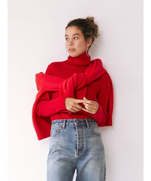 Ungrid（アングリッド）の「ウォッシャブルタートルニット（ニット/セーター・レディース・チャコールグレー/アイボリー/ヘザーグレー/グリーン/ブルー/オレンジ/レッド/ブラック・FREE）」の12枚目の写真