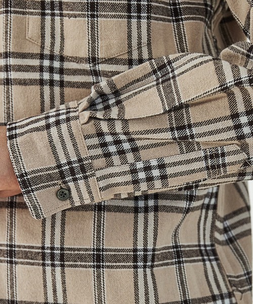 UNION STATION（ユニオンステーション）の「ネルチェックシャツ/ネルシャツ/綿100％（シャツ/ブラウス・メンズ・ベージュ/グレー/ベージュ系その他・LL/M/L）」の7枚目の写真