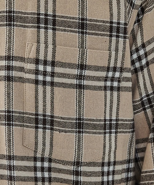 UNION STATION（ユニオンステーション）の「ネルチェックシャツ/ネルシャツ/綿100％（シャツ/ブラウス・メンズ・ベージュ/グレー/ベージュ系その他・LL/M/L）」の9枚目の写真