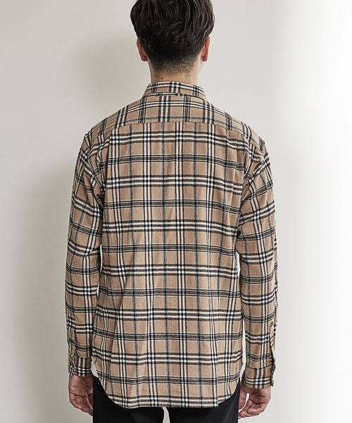 UNION STATION（ユニオンステーション）の「ネルチェックシャツ/ネルシャツ/綿100％（シャツ/ブラウス・メンズ・ベージュ/グレー/ベージュ系その他・LL/M/L）」の11枚目の写真