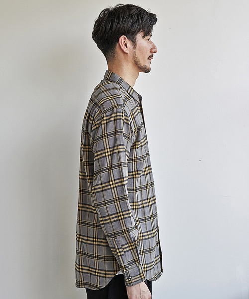 UNION STATION（ユニオンステーション）の「ネルチェックシャツ/ネルシャツ/綿100％（シャツ/ブラウス・メンズ・ベージュ/グレー/ベージュ系その他・LL/M/L）」の12枚目の写真