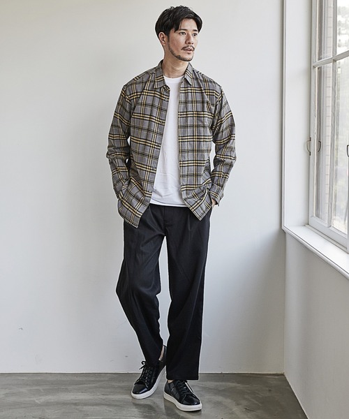 UNION STATION（ユニオンステーション）の「ネルチェックシャツ/ネルシャツ/綿100％（シャツ/ブラウス・メンズ・ベージュ/グレー/ベージュ系その他・LL/M/L）」の16枚目の写真