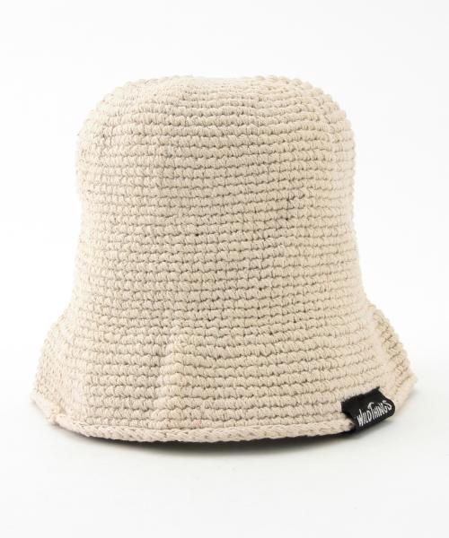 WILD THINGS（ワイルドシングス）の「WILDTHINGS / CROCHET HAT（ハット・メンズ・ナチュラル/ネイビー・ONE SIZE）」の3枚目の写真