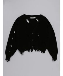 【VEQUM】WAVE CUT OUT CARDIGAN