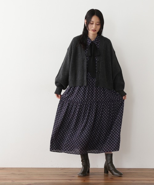 N.（N. Natural Beauty Basic）（エヌエヌナチュラルビューティーベーシック）の「◆ウール混ショートカーディガン（カーディガン/ボレロ・レディース・オフホワイト/ピンク/グリーン/チャコール・MEDIUM）」の9枚目の写真