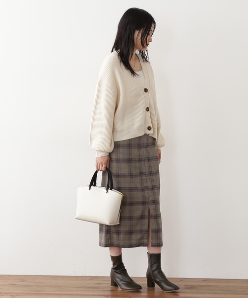 N.（N. Natural Beauty Basic）（エヌエヌナチュラルビューティーベーシック）の「◆ウール混ショートカーディガン（カーディガン/ボレロ・レディース・オフホワイト/ピンク/グリーン/チャコール・MEDIUM）」の7枚目の写真