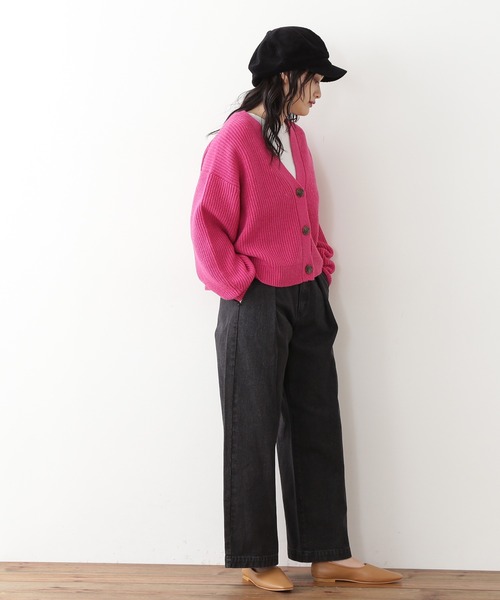 N.（N. Natural Beauty Basic）（エヌエヌナチュラルビューティーベーシック）の「◆ウール混ショートカーディガン（カーディガン/ボレロ・レディース・オフホワイト/ピンク/グリーン/チャコール・MEDIUM）」の6枚目の写真