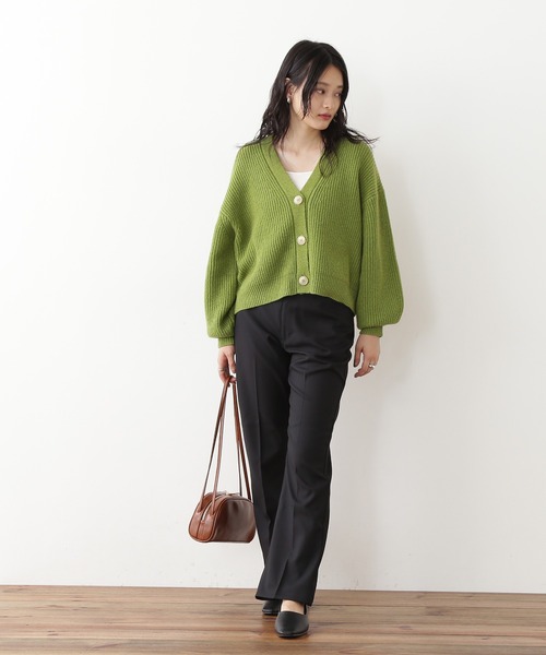 N.（N. Natural Beauty Basic）（エヌエヌナチュラルビューティーベーシック）の「◆ウール混ショートカーディガン（カーディガン/ボレロ・レディース・オフホワイト/ピンク/グリーン/チャコール・MEDIUM）」の14枚目の写真