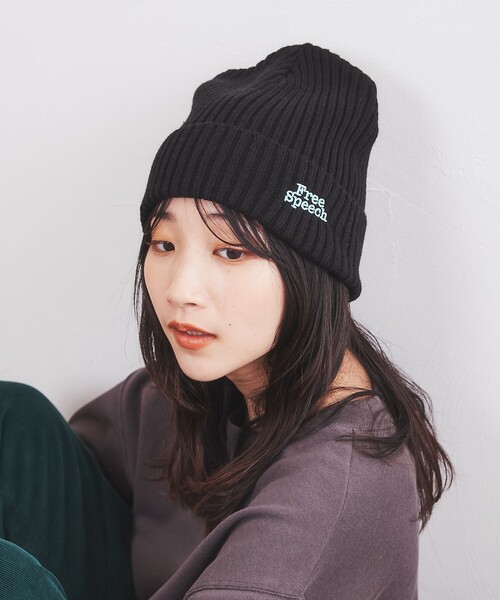 coen（コーエン）の「FreeSpeech(フリースピーチ)ニットワッチ（ニットキャップ/ビーニー・レディース・ライトグレー/ブラック・FREE）」の5枚目の写真