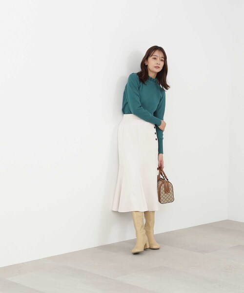 N.（N. Natural Beauty Basic）（エヌエヌナチュラルビューティーベーシック）の「サイドボタンマーメイドスカート（スカート・レディース・ホワイト/オレンジ/グリーン系その他・MEDIUM）」の21枚目の写真