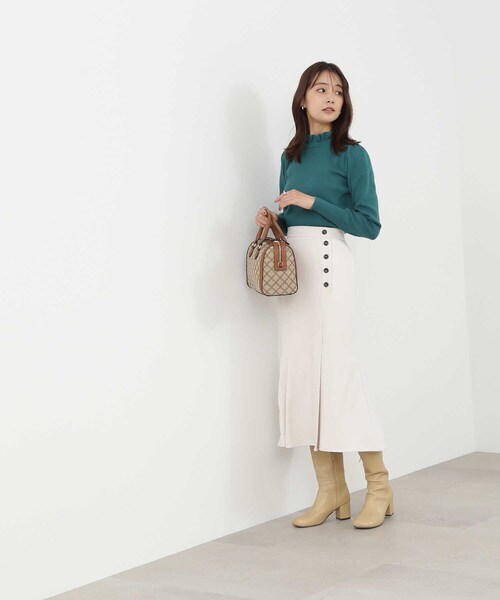 N.（N. Natural Beauty Basic）（エヌエヌナチュラルビューティーベーシック）の「サイドボタンマーメイドスカート（スカート・レディース・ホワイト/オレンジ/グリーン系その他・MEDIUM）」の22枚目の写真