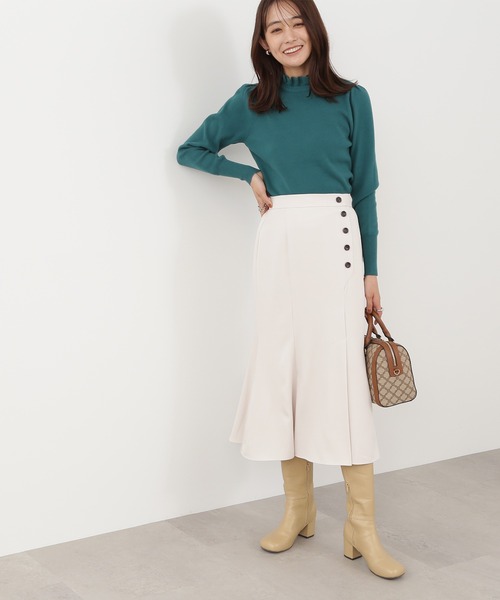 N.（N. Natural Beauty Basic）（エヌエヌナチュラルビューティーベーシック）の「サイドボタンマーメイドスカート（スカート・レディース・ホワイト/オレンジ/グリーン系その他・MEDIUM）」の19枚目の写真