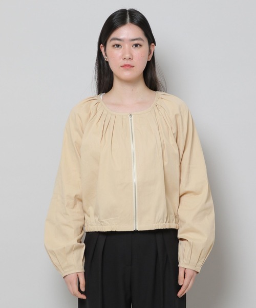 ALAND(エーランド)の「3.3Field Trip/PIN TUCK ZIP-UP 2275894(ノーカラージャケット・レディース・ブラック/ベージュ・FREE)」の14枚目の写真