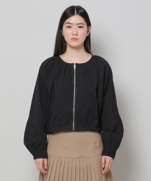 ALAND(エーランド)の「3.3Field Trip/PIN TUCK ZIP-UP 2275894(ノーカラージャケット・レディース・ブラック/ベージュ・FREE)」の11枚目の写真