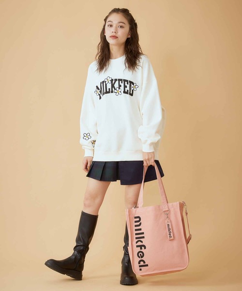MILKFED.(ミルクフェド)の「ROUND LOGO 2WAY PC TOTE(ショルダーバッグ・レディース・ホワイト/ブラック/ライトピンク・ONE SIZE)」の17枚目の写真