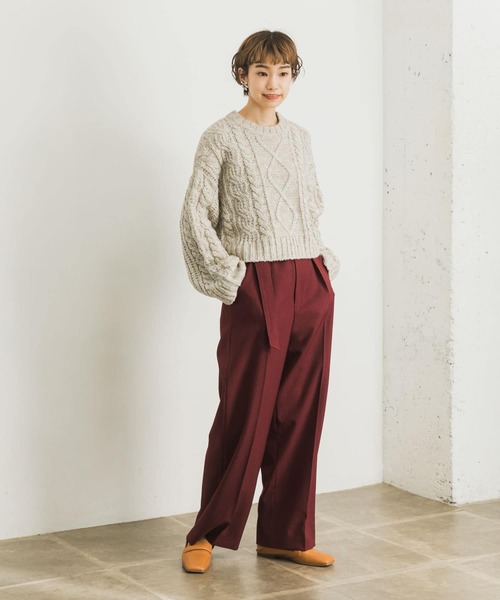 URBAN RESEARCH(アーバンリサーチ)の「ケーブルショートニット(ニット/セーター・レディース・オレンジ/ベージュ系その他/ブラウン・FREE)」の12枚目の写真