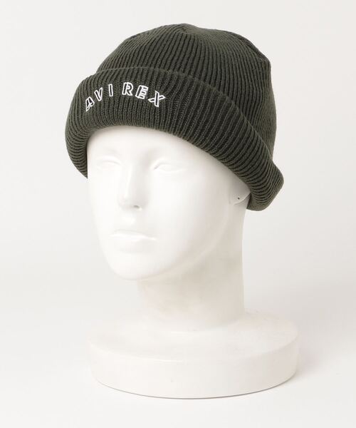 AVIREX(アヴィレックス)の「2WAY WATCH CAP / 2ウェイ ワッチキャップ / AVIREX / アヴィレックス(ニットキャップ/ビーニー・メンズ・ブラック/オリーブ系・F)」の2枚目の写真