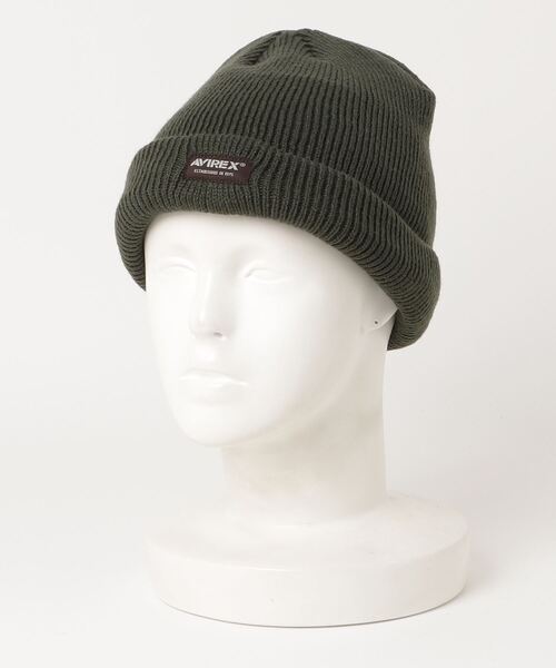 AVIREX(アヴィレックス)の「2WAY WATCH CAP / 2ウェイ ワッチキャップ / AVIREX / アヴィレックス(ニットキャップ/ビーニー・メンズ・ブラック/オリーブ系・F)」の4枚目の写真
