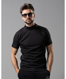 back logo switching mock neck T