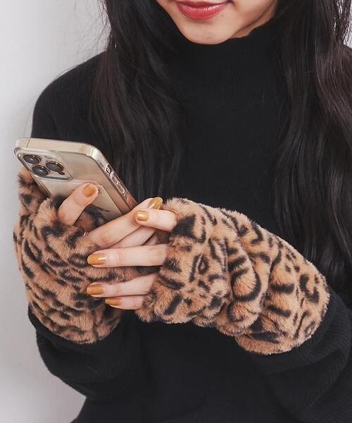 coen（コーエン）の「フェイクファーミトン（手袋・レディース・イエロー/オフホワイト/ダークグレー/ブラウン・FREE）」の11枚目の写真