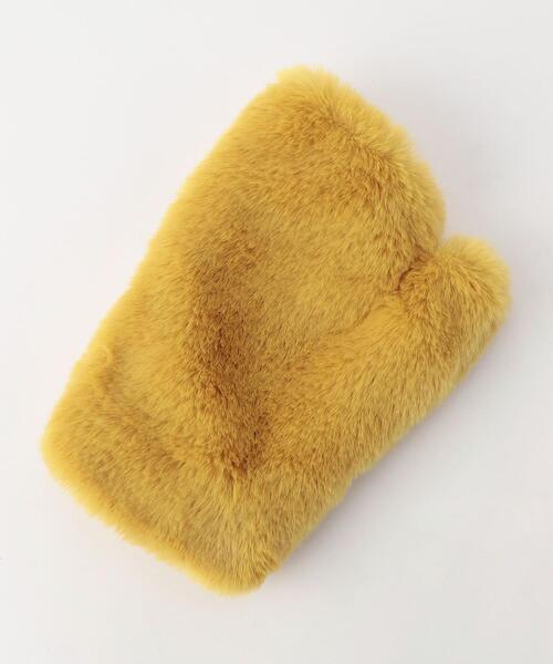 coen（コーエン）の「フェイクファーミトン（手袋・レディース・イエロー/オフホワイト/ダークグレー/ブラウン・FREE）」の16枚目の写真