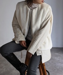 Bonjour Sagan | 【2022 新作】ファーベスト×キルティングコート(ノーカラーコート)