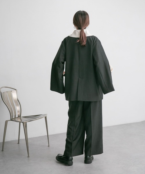 KBF（ケイビーエフ）の「スリットスリーブダブルジャケット（その他アウター・レディース・チャコールグレー/ブラウン系その他・ONE）」の8枚目の写真