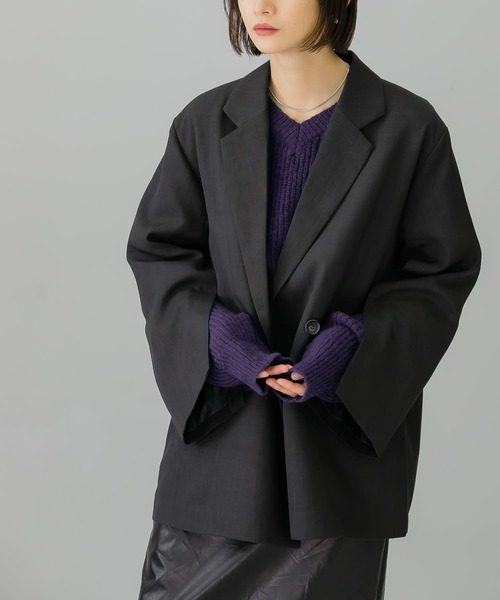 KBF（ケイビーエフ）の「スリットスリーブダブルジャケット（その他アウター・レディース・チャコールグレー/ブラウン系その他・ONE）」の11枚目の写真