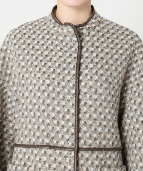 最終　美品　IENA LA BOUCLE LINTON パイピングコート◆ 最終美品IENA LA BOUCLE LINTON パイピングコート◇