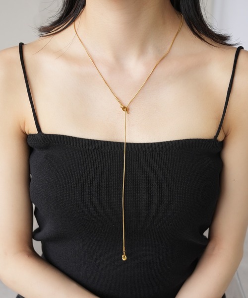 IAMUSE（アイアミューズ）の「金属アレルギー対応　ノットチェーンネックレス S0868【IAMUSE】（ネックレス・レディース・シルバー/ゴールド・FREE）」の16枚目の写真