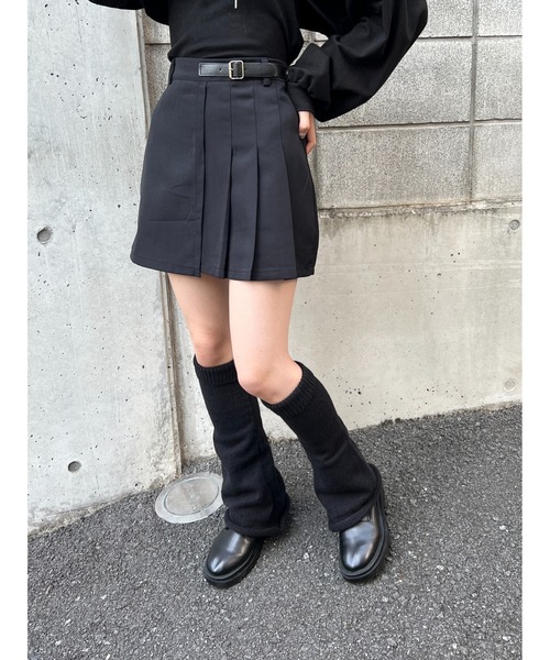 PHILLY(フィリー)の「ベルトデザインスカパン(スカート・レディース・ブラック/グレー・FREE)」の5枚目の写真
