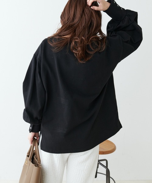 PUAL CE CIN(ピュアルセシン)の「【ZOZOTOWN限定・Du noir】スナップ釦カフス袖カットソー(Tシャツ/カットソー・レディース・ブラック/その他1/その他2/オフホワイト・FREE)」の5枚目の写真