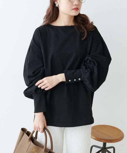 PUAL CE CIN(ピュアルセシン)の「【ZOZOTOWN限定・Du noir】スナップ釦カフス袖カットソー(Tシャツ/カットソー・レディース・ブラック/その他1/その他2/オフホワイト・FREE)」の12枚目の写真