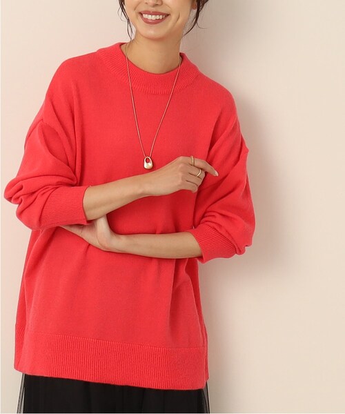 DRESKIP（ドレスキップ）の「◆起毛ストレッチクルーネックニット（ニット/セーター・レディース・ピンク系/ライトベージュ/ライトパープル/ダークグリーン/オレンジ/グレー系その他・00）」の5枚目の写真