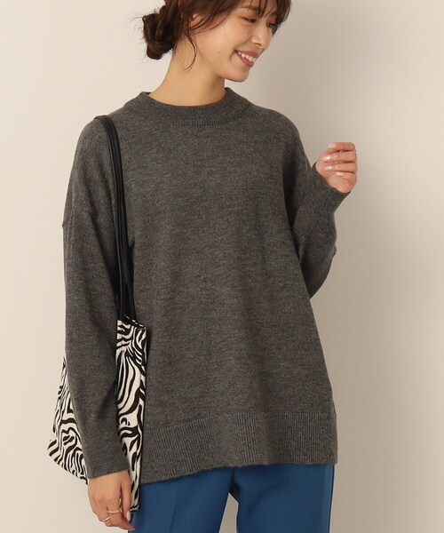 DRESKIP（ドレスキップ）の「◆起毛ストレッチクルーネックニット（ニット/セーター・レディース・ピンク系/ライトベージュ/ライトパープル/ダークグリーン/オレンジ/グレー系その他・00）」の2枚目の写真