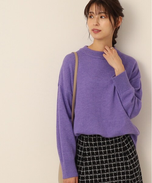 DRESKIP（ドレスキップ）の「◆起毛ストレッチクルーネックニット（ニット/セーター・レディース・ピンク系/ライトベージュ/ライトパープル/ダークグリーン/オレンジ/グレー系その他・00）」の4枚目の写真