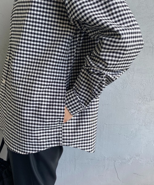 DANTON（ダントン）の「[DANTON/ダントン] バンドカラー オックスフォードシャツ（シャツ/ブラウス・レディース・ブラック/ネイビー・38/36/34）」の14枚目の写真