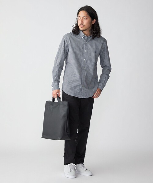 SHIPS（シップス）の「*SHIPS: ワンポイント ロゴ ギンガムチェック/ストライプ ボタンダウン シャツ（シャツ/ブラウス・メンズ・ロイヤルブルー/ブルー系/ネイビー/ライトブルー/ブラック・LARGE/SMALL/MEDIUM/X-LARGE）」の6枚目の写真