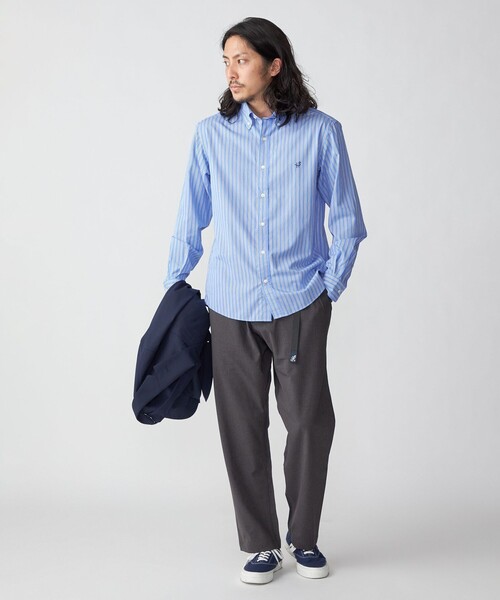 SHIPS（シップス）の「*SHIPS: ワンポイント ロゴ ギンガムチェック/ストライプ ボタンダウン シャツ（シャツ/ブラウス・メンズ・ロイヤルブルー/ブルー系/ネイビー/ライトブルー/ブラック・LARGE/SMALL/MEDIUM/X-LARGE）」の8枚目の写真