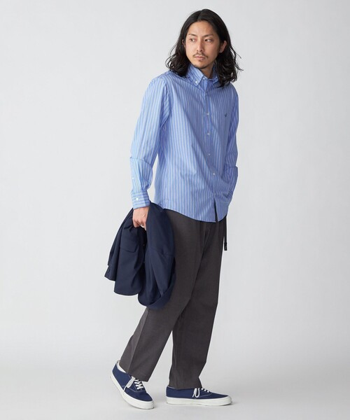 SHIPS（シップス）の「*SHIPS: ワンポイント ロゴ ギンガムチェック/ストライプ ボタンダウン シャツ（シャツ/ブラウス・メンズ・ロイヤルブルー/ブルー系/ネイビー/ライトブルー/ブラック・LARGE/SMALL/MEDIUM/X-LARGE）」の13枚目の写真