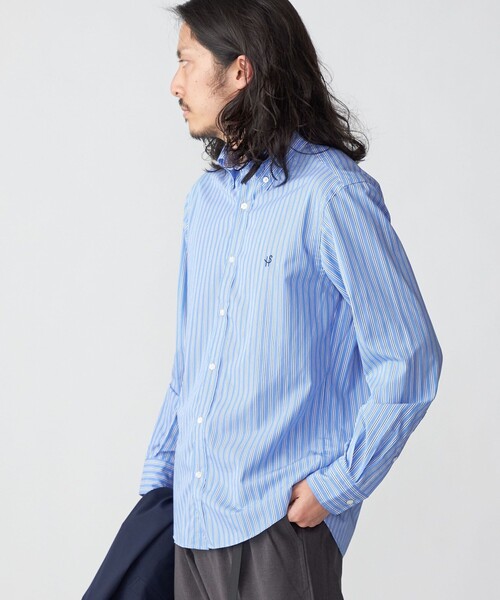 SHIPS（シップス）の「*SHIPS: ワンポイント ロゴ ギンガムチェック/ストライプ ボタンダウン シャツ（シャツ/ブラウス・メンズ・ロイヤルブルー/ブルー系/ネイビー/ライトブルー/ブラック・LARGE/SMALL/MEDIUM/X-LARGE）」の15枚目の写真