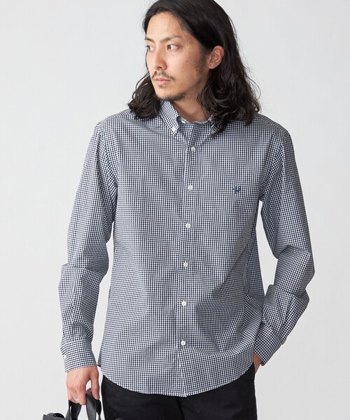 SHIPS（シップス）の「*SHIPS: ワンポイント ロゴ ギンガムチェック/ストライプ ボタンダウン シャツ（シャツ/ブラウス・メンズ・ロイヤルブルー/ブルー系/ネイビー/ライトブルー/ブラック・LARGE/SMALL/MEDIUM/X-LARGE）」の19枚目の写真