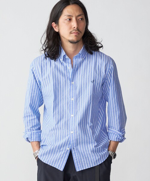 SHIPS（シップス）の「*SHIPS: ワンポイント ロゴ ギンガムチェック/ストライプ ボタンダウン シャツ（シャツ/ブラウス・メンズ・ロイヤルブルー/ブルー系/ネイビー/ライトブルー/ブラック・LARGE/SMALL/MEDIUM/X-LARGE）」の21枚目の写真