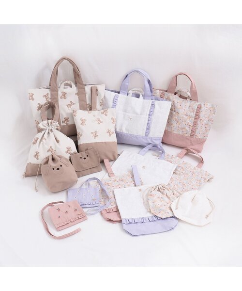 apres les cours（アプレレクール）の「3柄 レッスントート（トートバッグ・キッズ・ラベンダー/ベージュ/ピンク・FREE）」の7枚目の写真