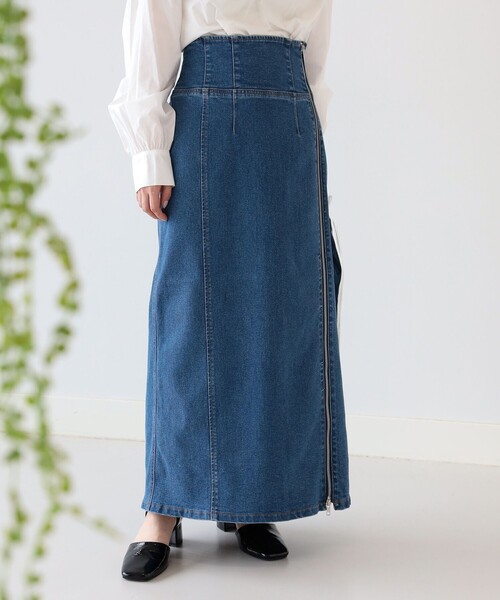 Ray BEAMS(レイビームス)の「Ray BEAMS / デニム ハイウエスト タイト スカート(デニムスカート・レディース・ライトブルー/ブルー系その他4・0/1)」の21枚目の写真