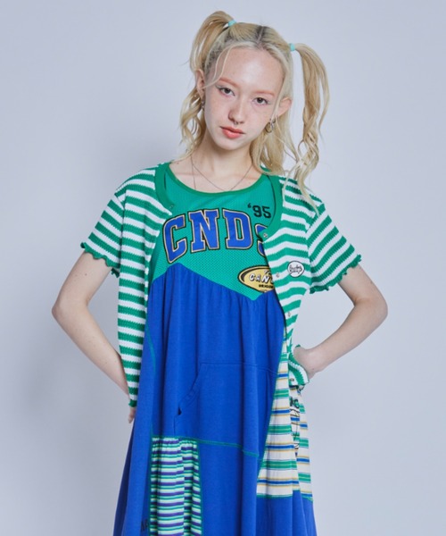 Candy Stripper(キャンディストリッパー)の「MY FAVORITE MINI カーディガン(カーディガン/ボレロ・レディース・ブルー/アイボリー/グリーン・2)」の4枚目の写真