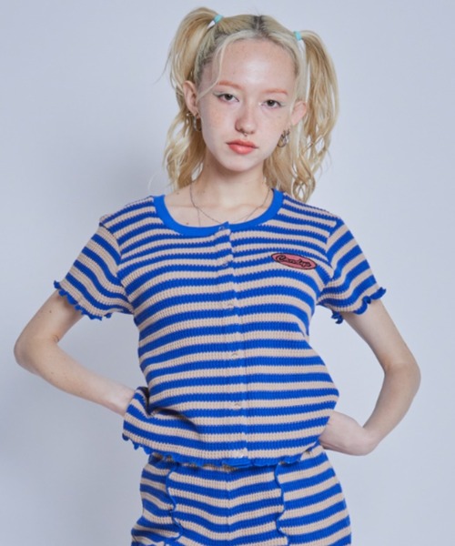 Candy Stripper(キャンディストリッパー)の「MY FAVORITE MINI カーディガン(カーディガン/ボレロ・レディース・ブルー/アイボリー/グリーン・2)」の22枚目の写真